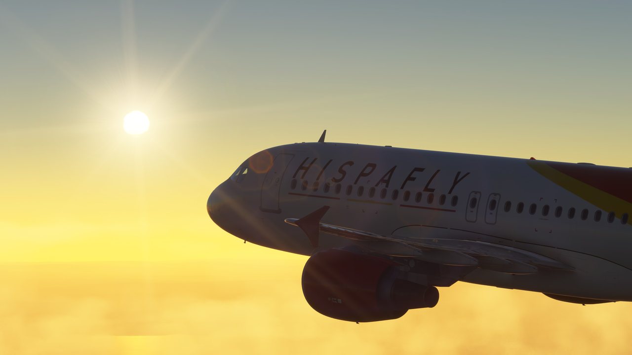 Aeronave HISPAFLY durante una operación virtual en vuelo