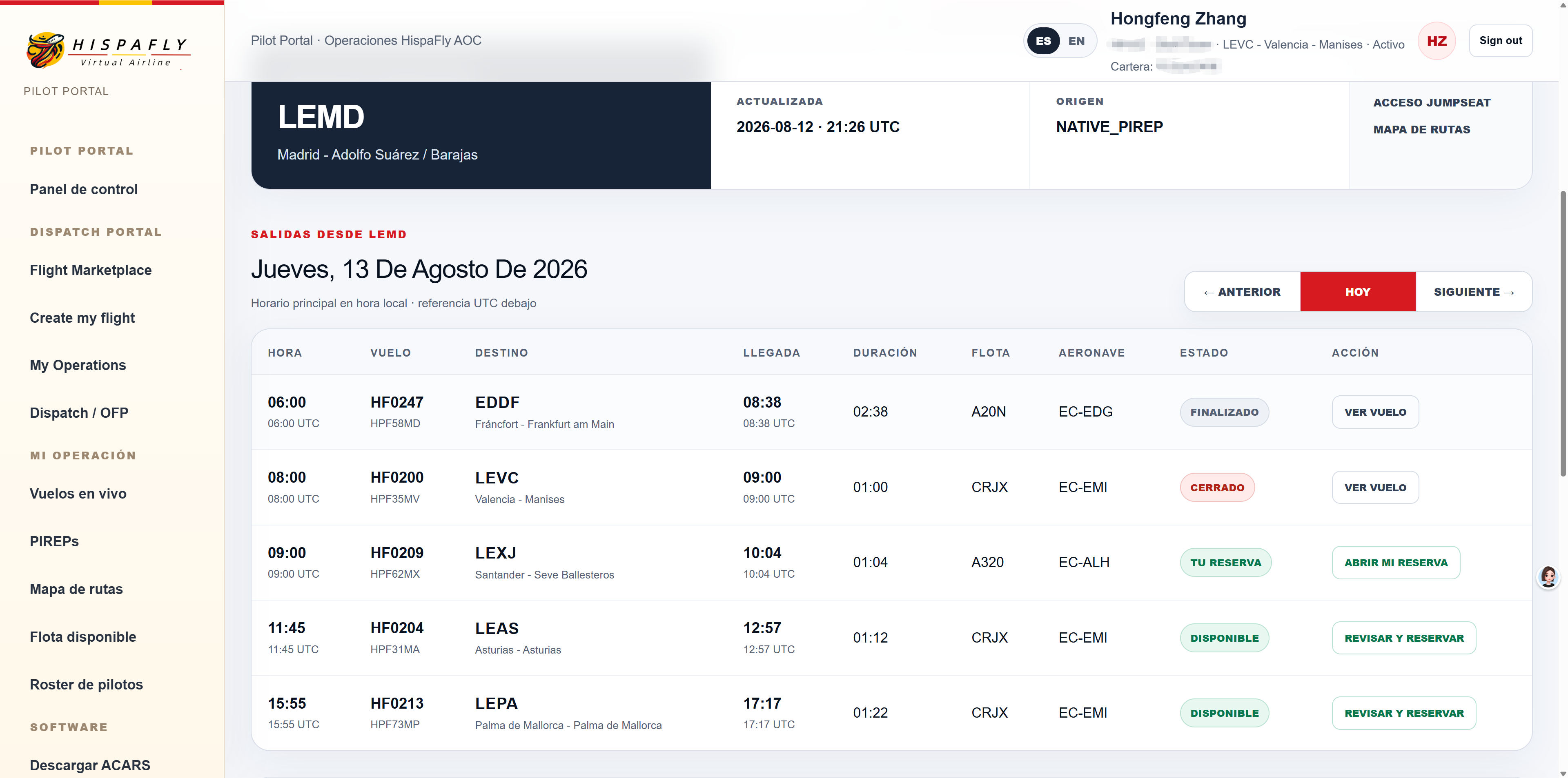 HISPAFLY AOC flight marketplace