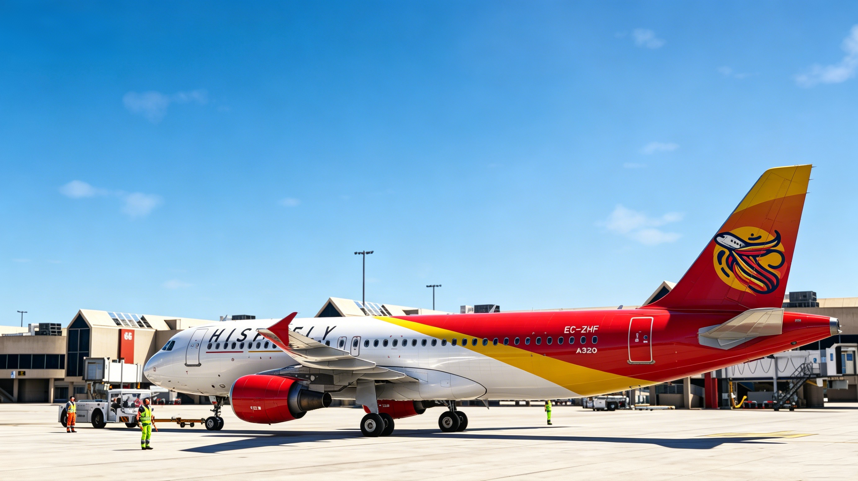 Aeronave HISPAFLY en plataforma